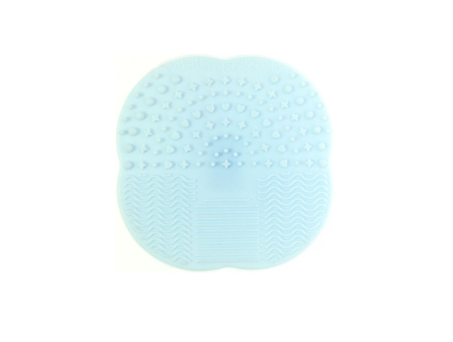 青い携帯用シリコーンの化粧清掃のブラシスクラバーマット
